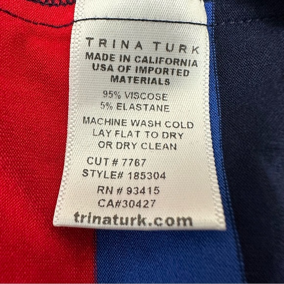 TRINA TURK SHEATH NAUTICAL MULTI-COLORED STRIPED DRESS SIZE (S) - Picture 10 of 10